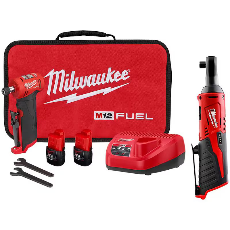 12V Brushless Cordless 1/4 in. Right Angle Die Grinder Kit with 3/8 in. Ratchet N57197