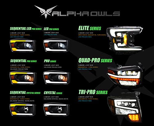 Black Projector Headlights with LED Bar L595219