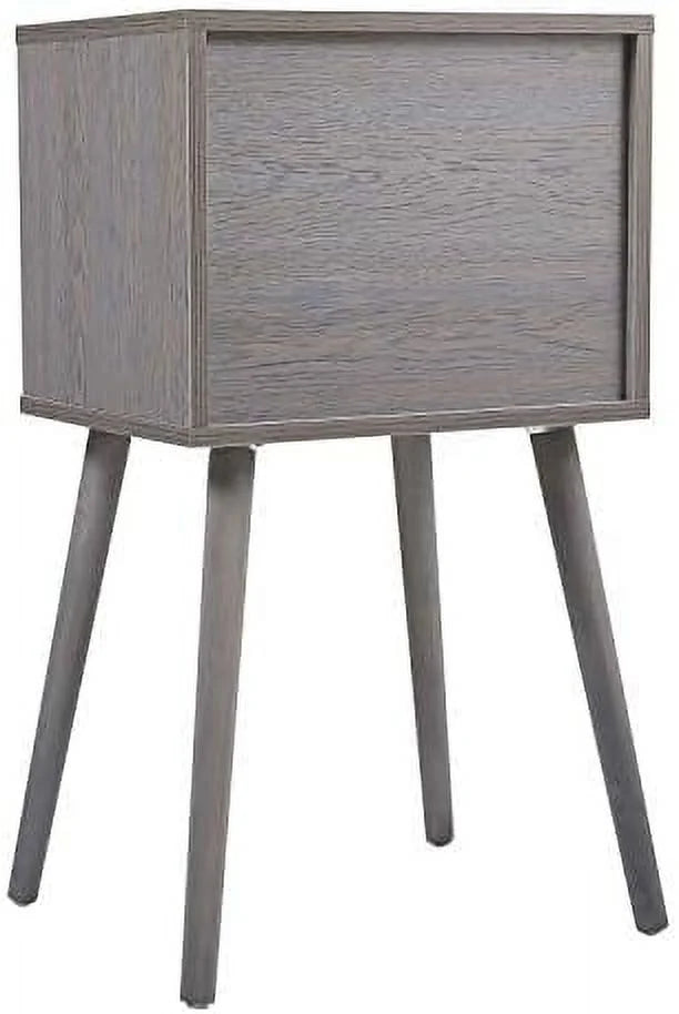 Blue Nightstand with Drawer Solid Wood Leg J7723