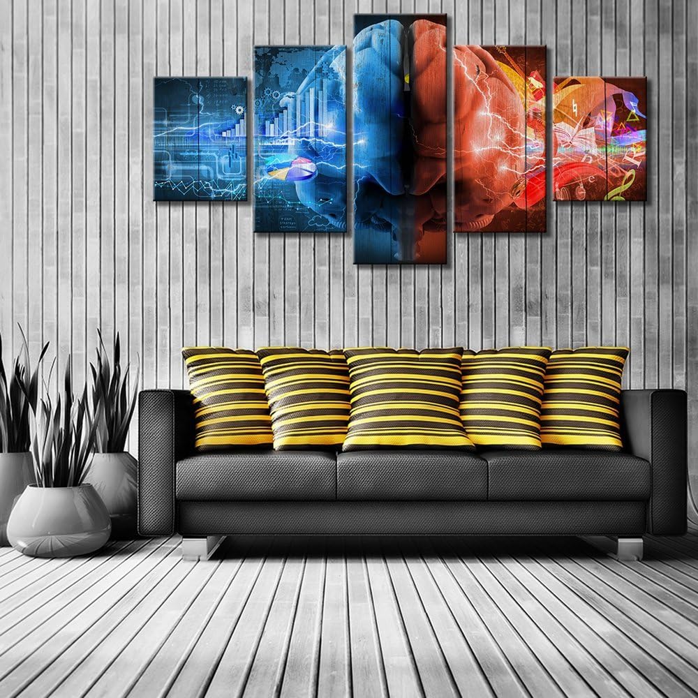 5 Piece Brain Art Canvas Wall Decoration Y778239