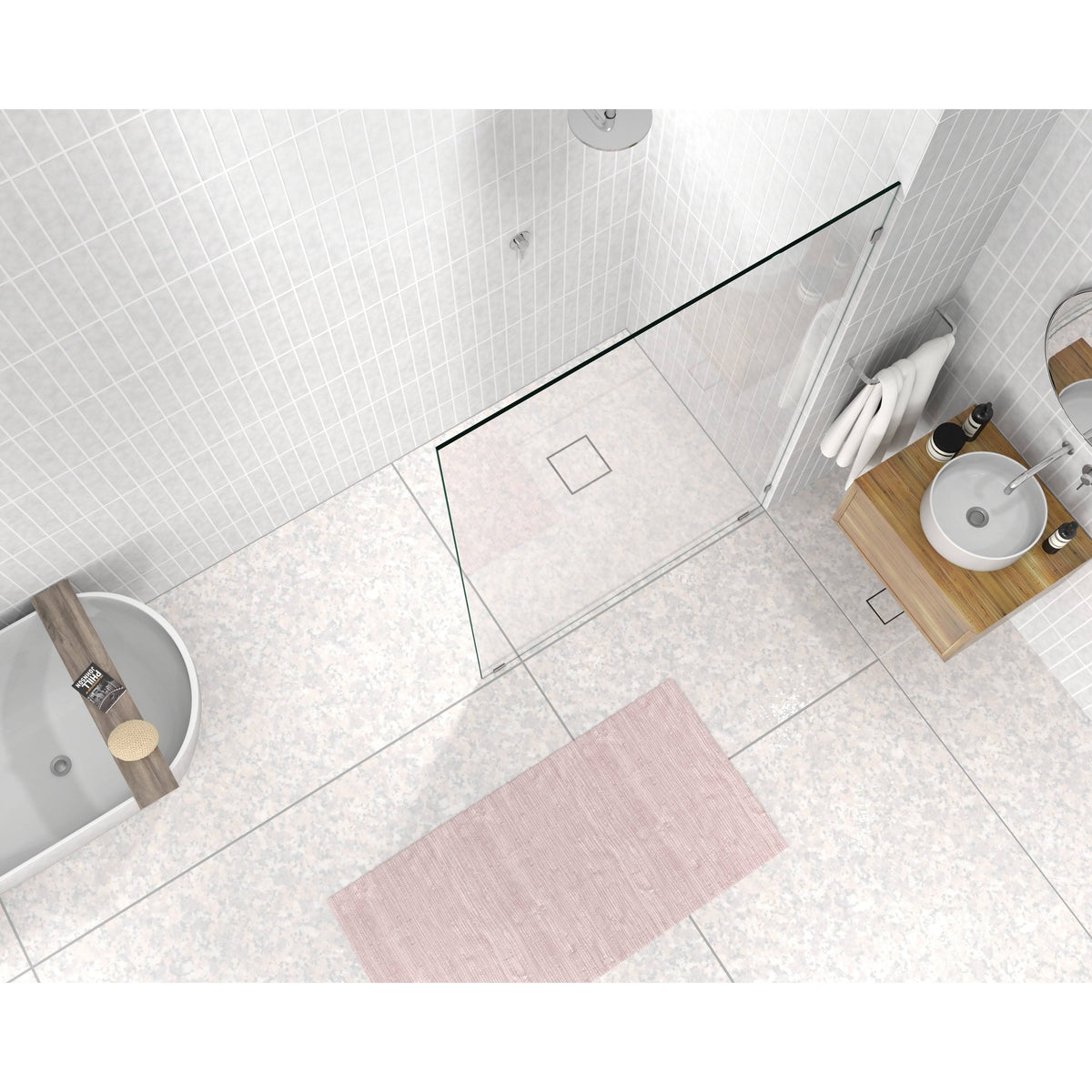 78x22 Frameless Shower Door Oil Rubbed Bronze F3345