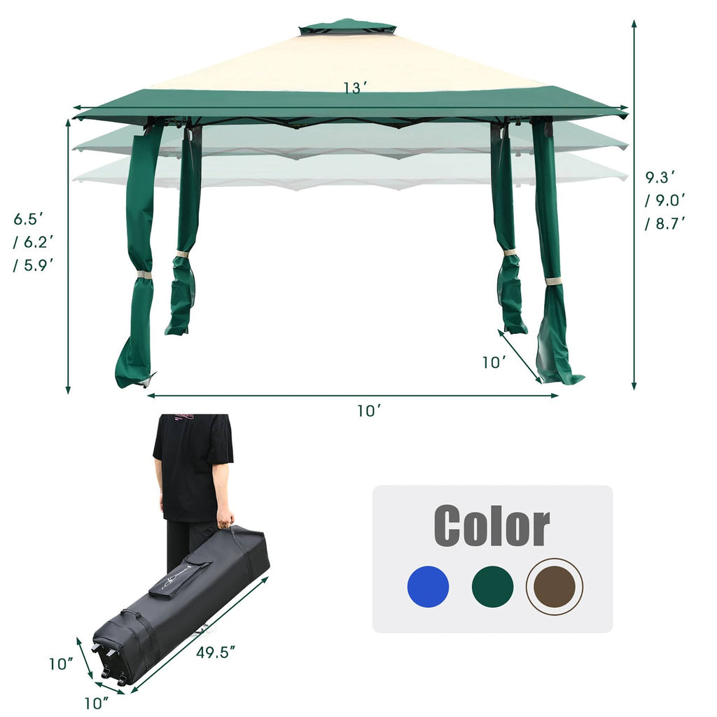 13x13 Gazebo Canopy Shelter Awning Tent J722017