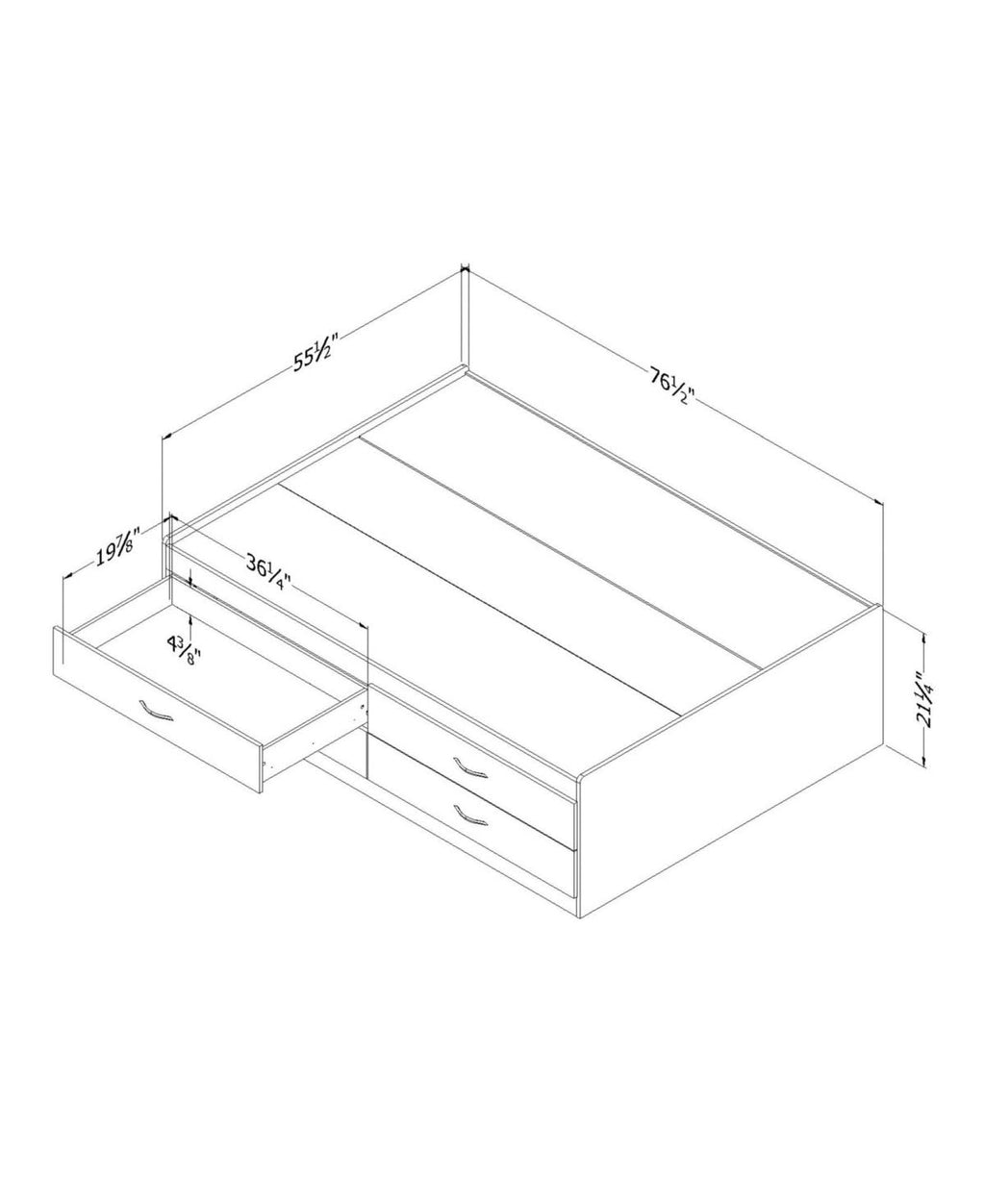 Full Bookcase Bed H474548