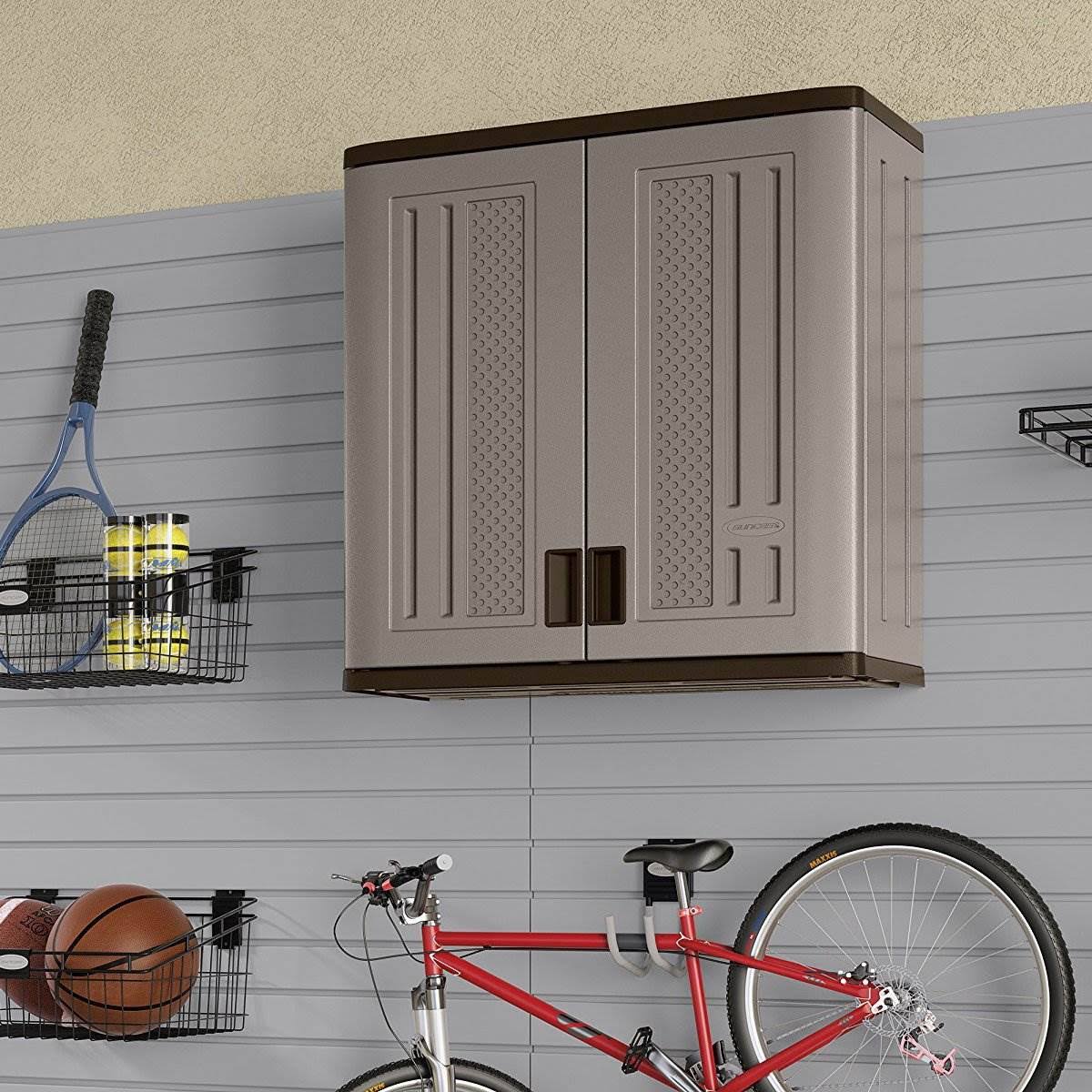 4 Cubic Feet Resin Single Shelf Wall Storage Cabinet 6 Pack R215286