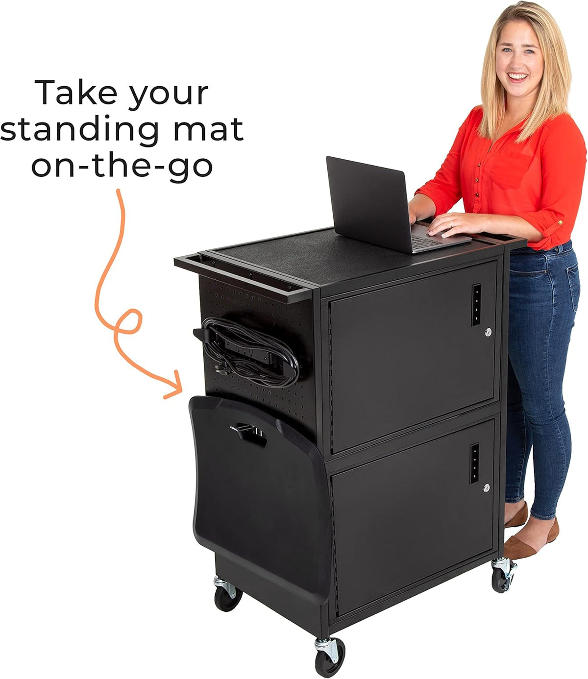 AV Cart with Pegboard Siding and 12 Hooks P553