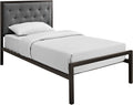 Twin Size Grey Fabric Bed Frame O42191