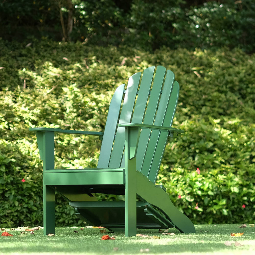 Dark Green Adirondack Chair with Tray Table A997