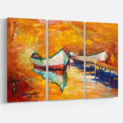 Oil Painting Print Multi-Piece Image on Wrapped Canvas N1823