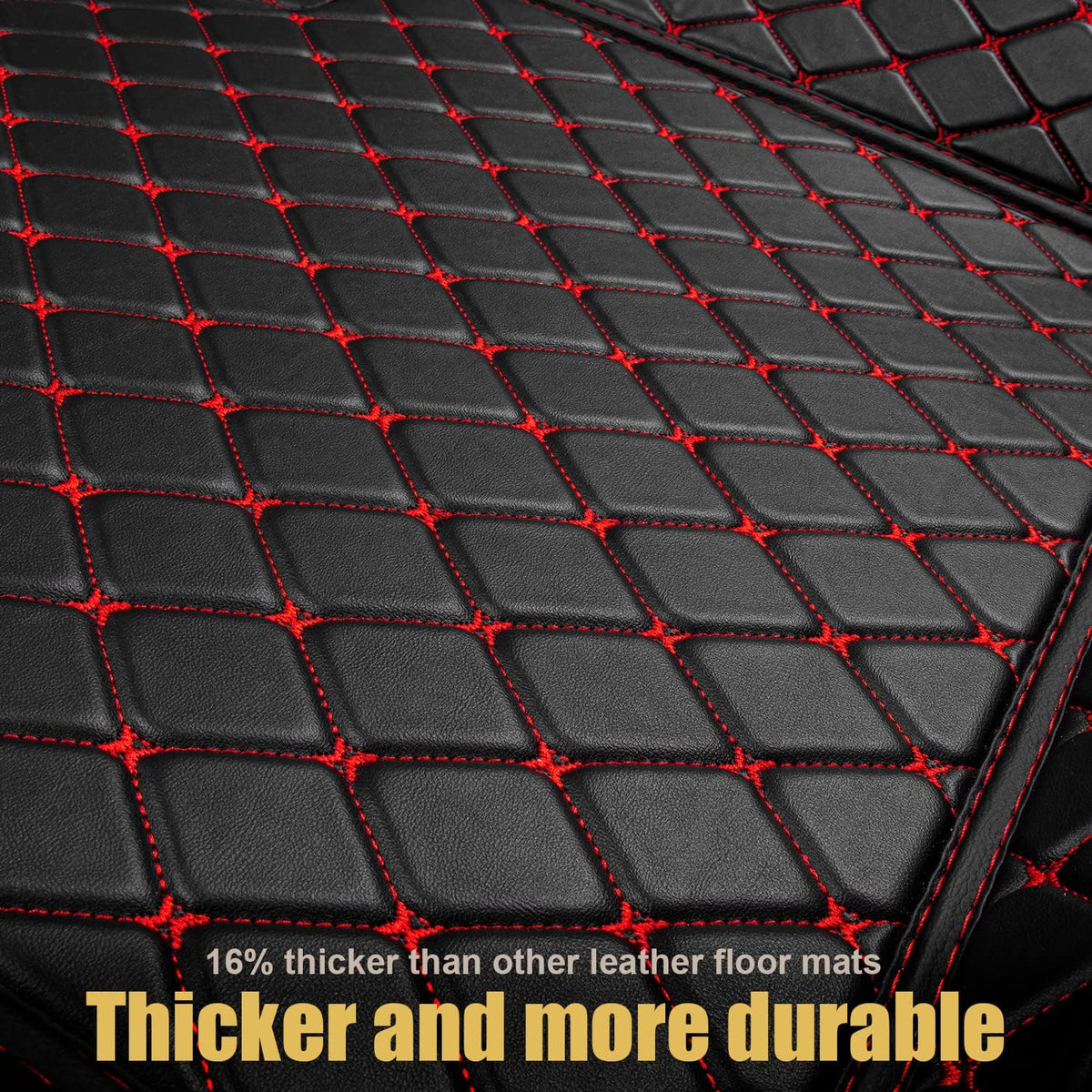Leather Car Floor Mats 1st & 2nd Row Black A169
