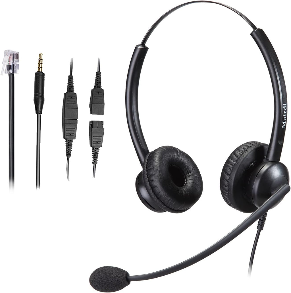 Noise Canceling Microphone Mono Call Center Office Headset with RJ9 Jack & 3.5mm Connector R507205