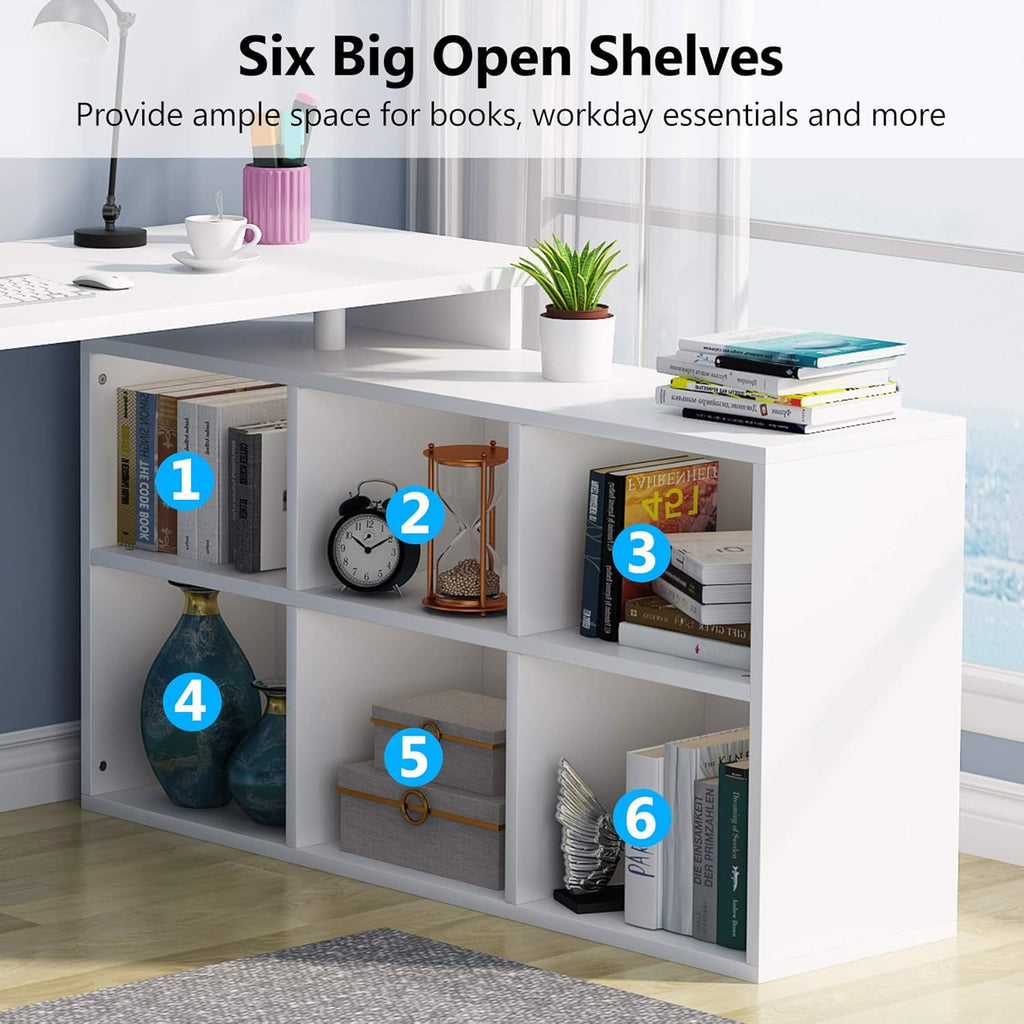 55 Inch L-Shaped Computer Desk with Storage G19497