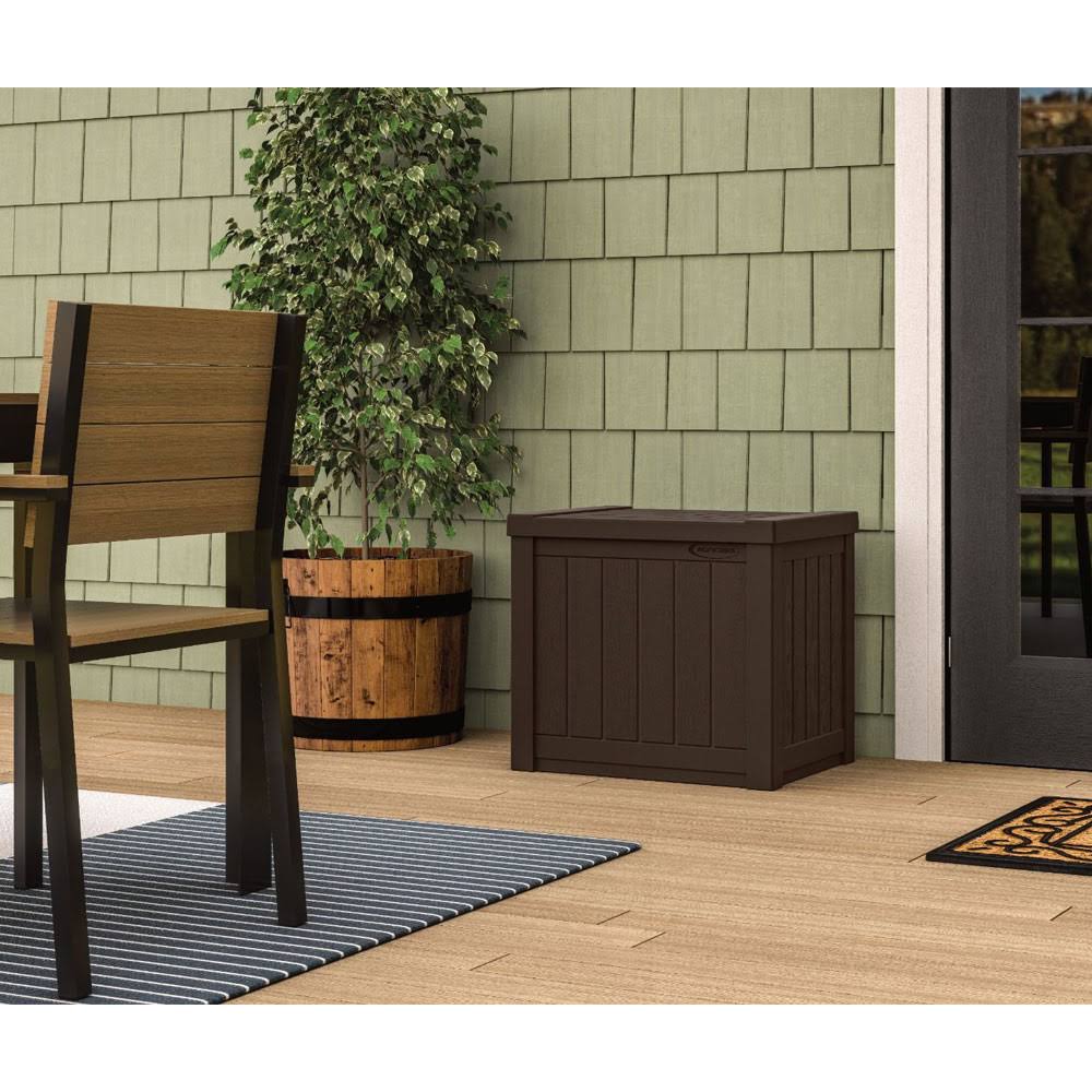 Resin 22-Gallon Patio Storage Deck Box, Java Brown 2 Pack V62338