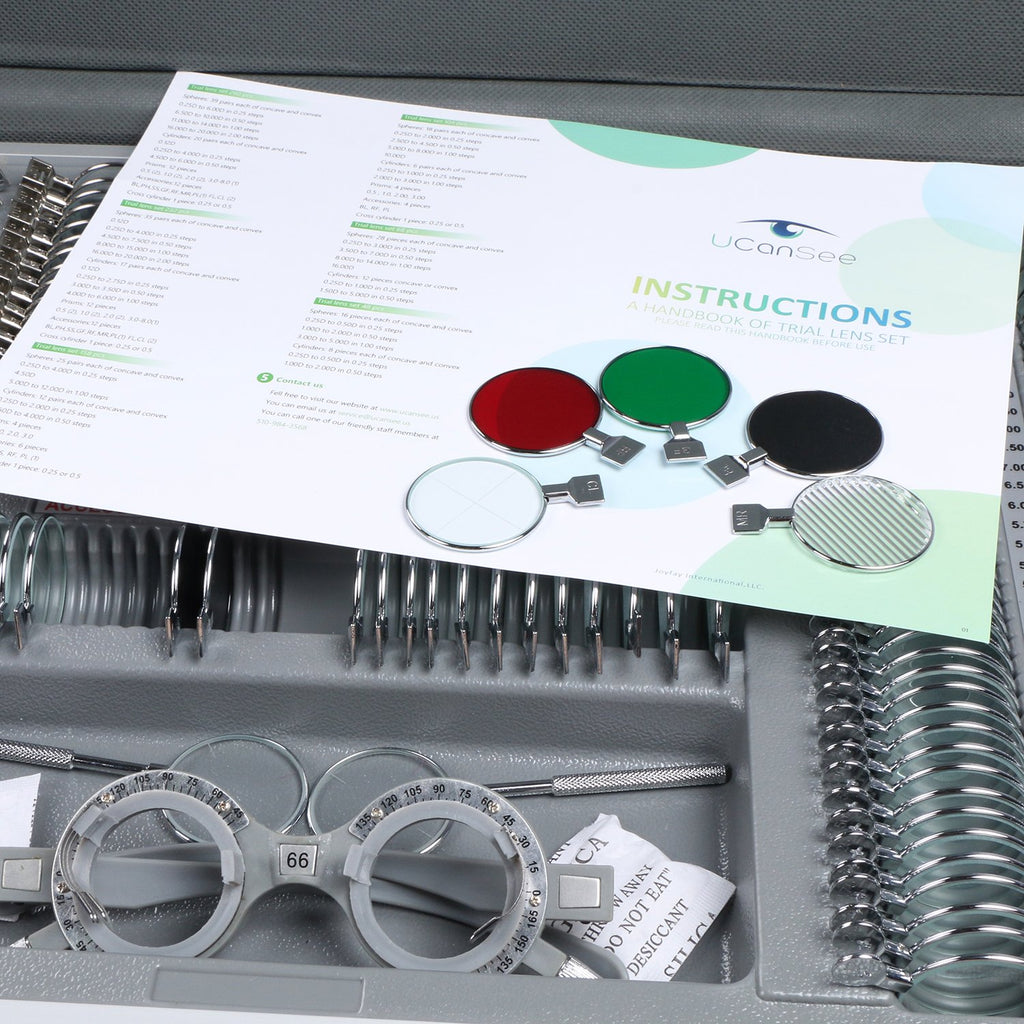 266 pcs Optical Trial Lens Set Metal Rim Aluminum Case L45333
