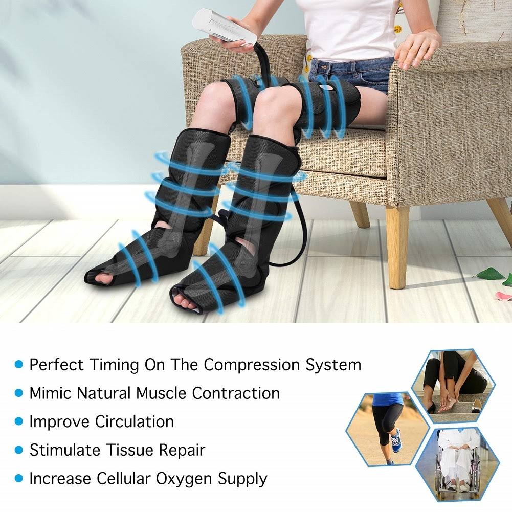 Leg Air Compression Massager with Handheld Controller and 2 Extensions I662104