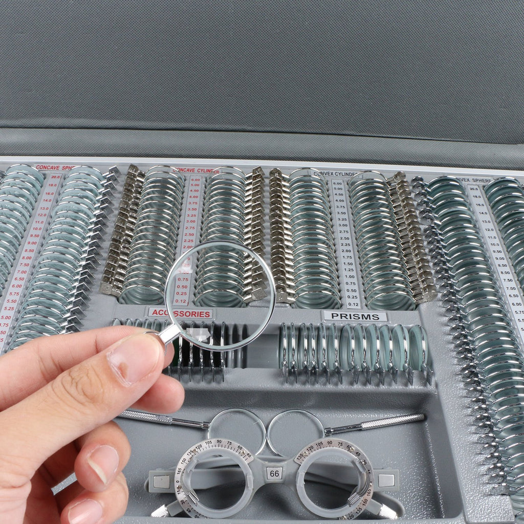266 pcs Optical Trial Lens Set Metal Rim Aluminum Case L45333