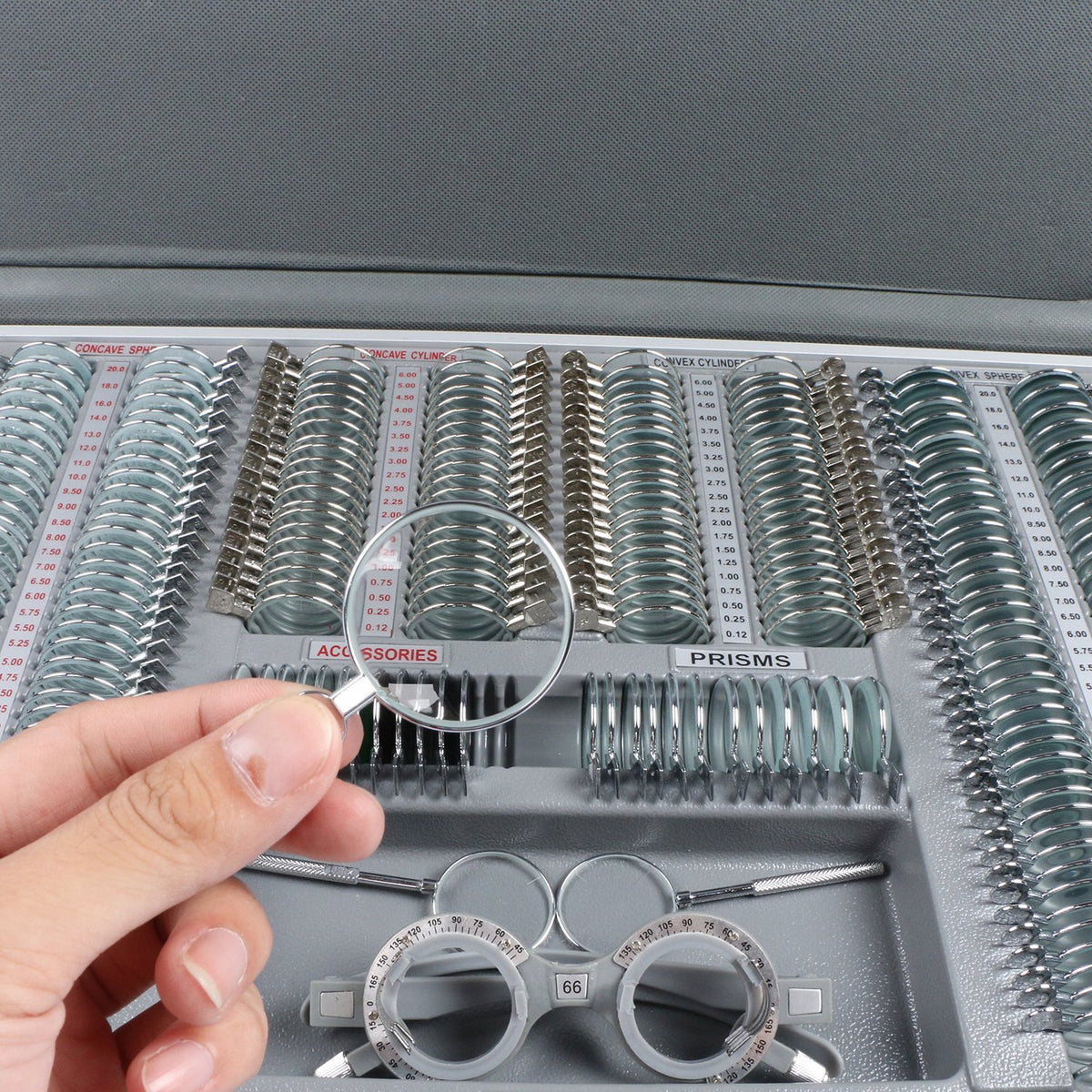 266 pcs Optical Trial Lens Set Metal Rim Aluminum Case L45333