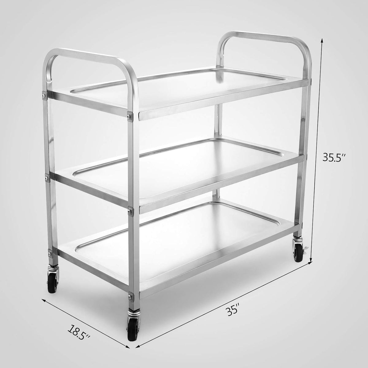 Stainless Steel 3 Tier Utility Cart with Wheels V42825