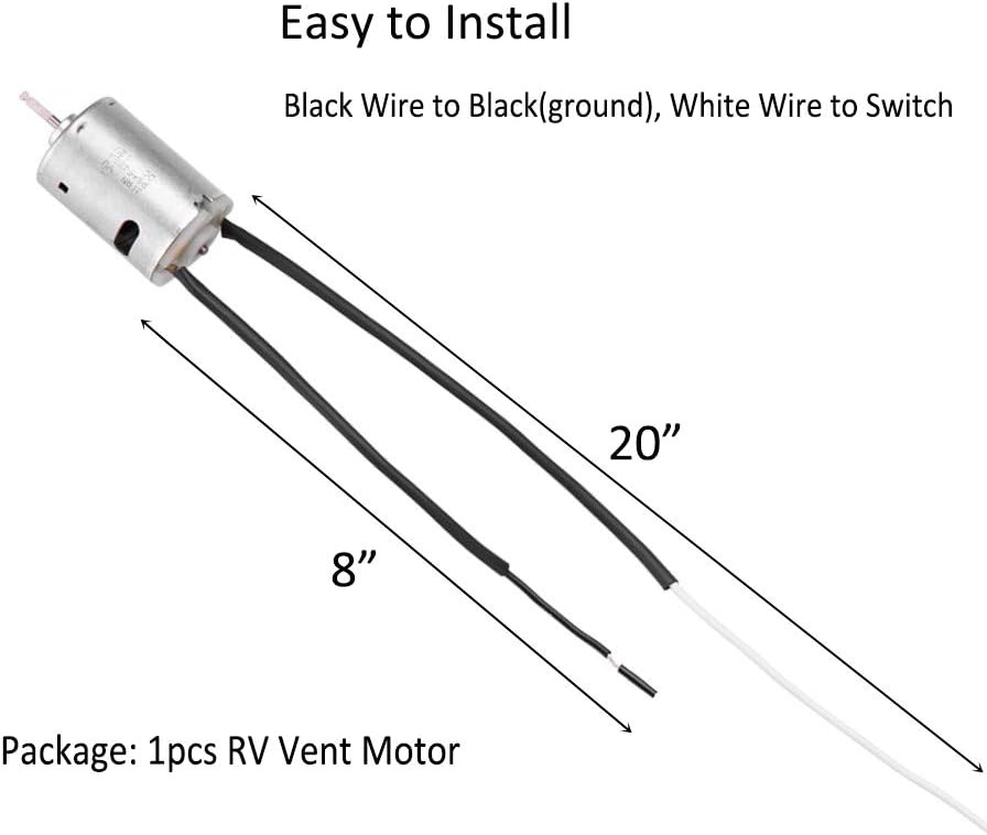 12 Volt Power Fan Vent Replacement Motor with D-Shaft G76633