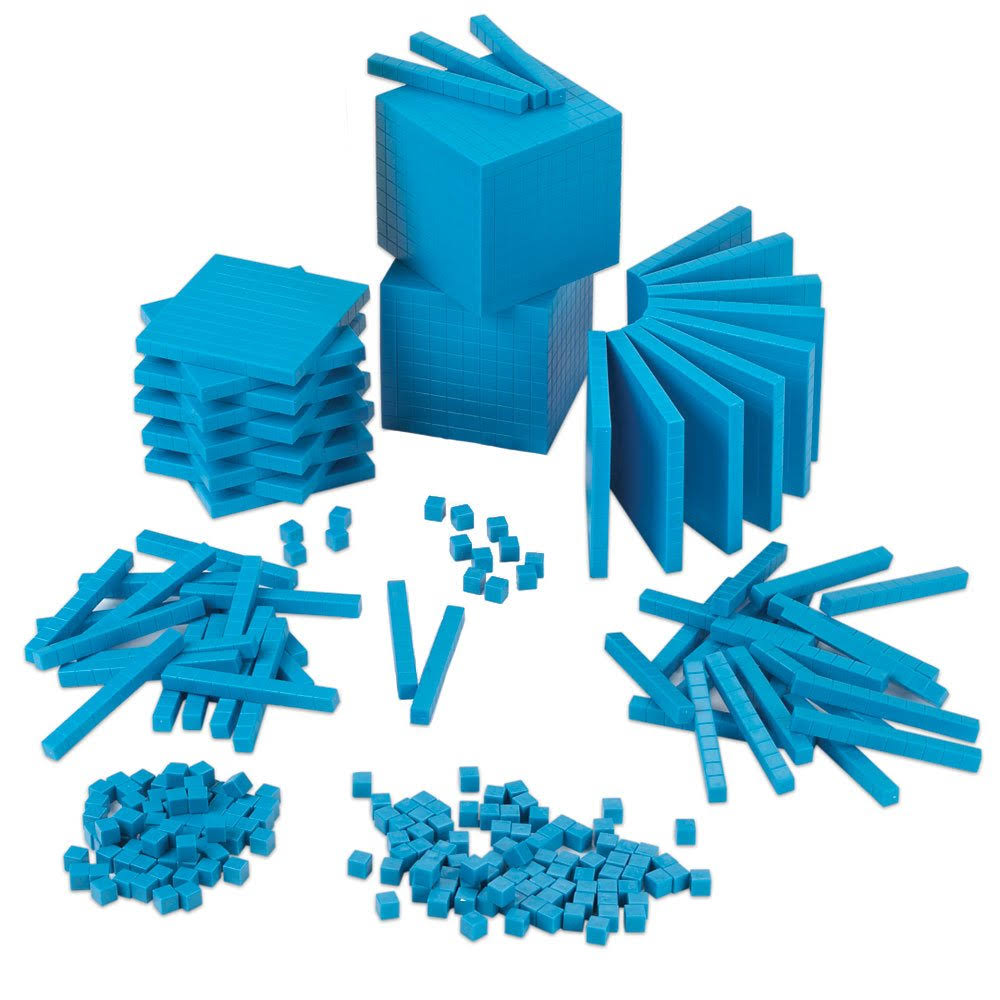 Base Ten Intermediate Set Blue Plastic Blocks P52489