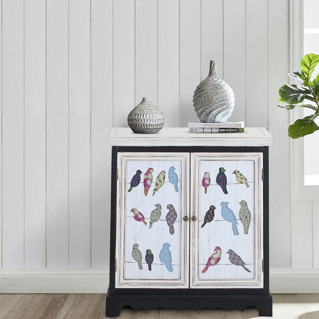 White Storage Cabinet with 2 Doors P135