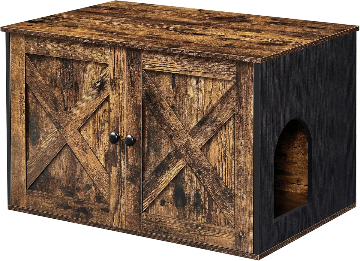 Rustic Brown Cat Litter Box Enclosure B24458