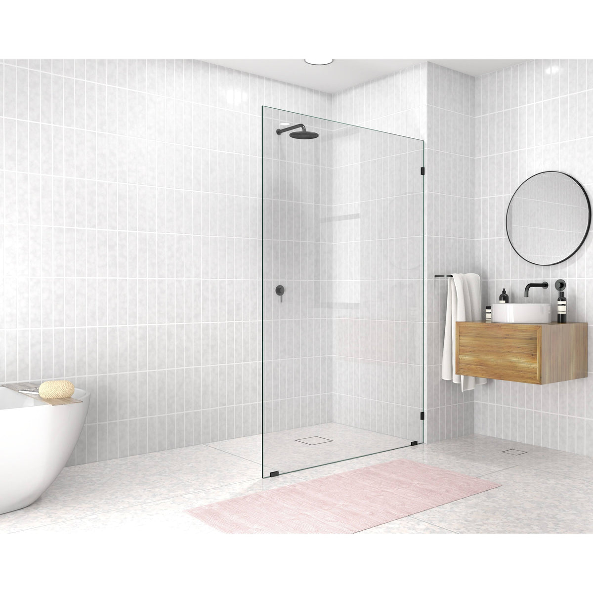 78x22 Frameless Shower Door Oil Rubbed Bronze F3345