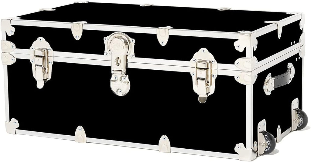 Large Black Storage Trunk with Wheels T3943