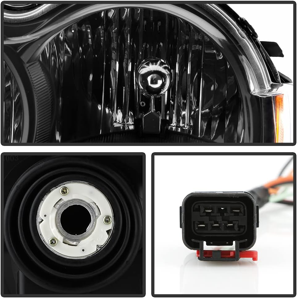 Black Replacement Headlights Driver + Passenger Side J4145