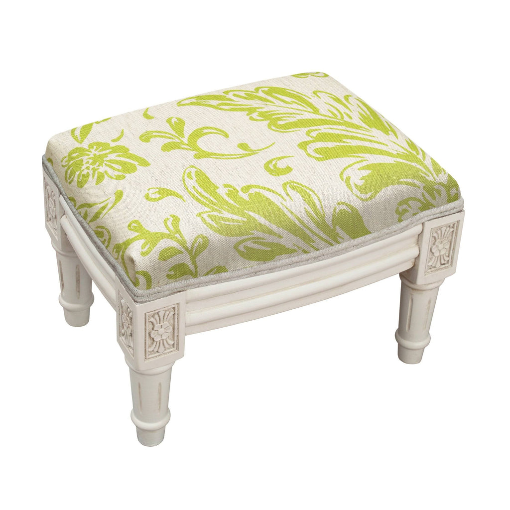 Chartreuse Tuscan Floral Footstool H5113