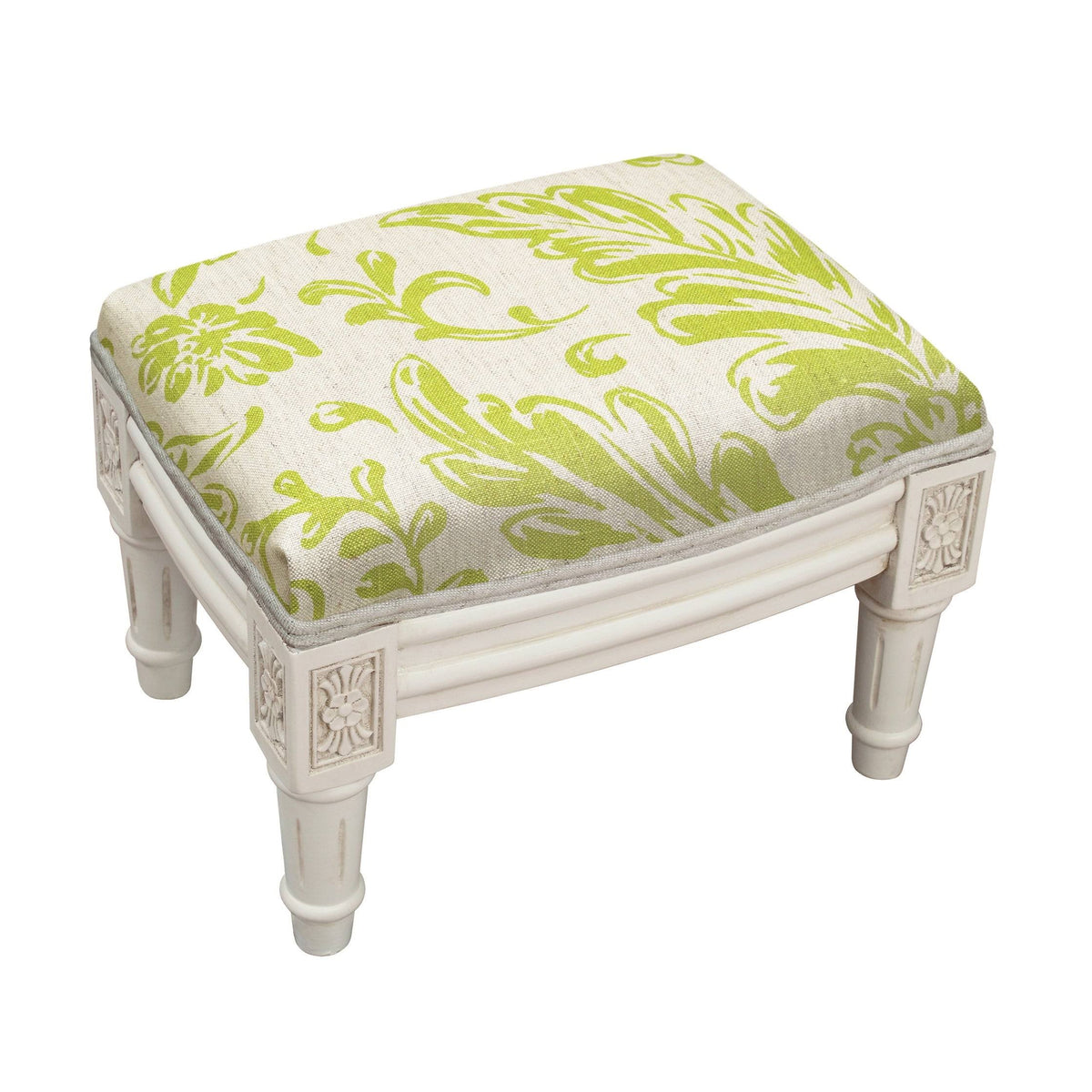 Chartreuse Tuscan Floral Footstool H5113