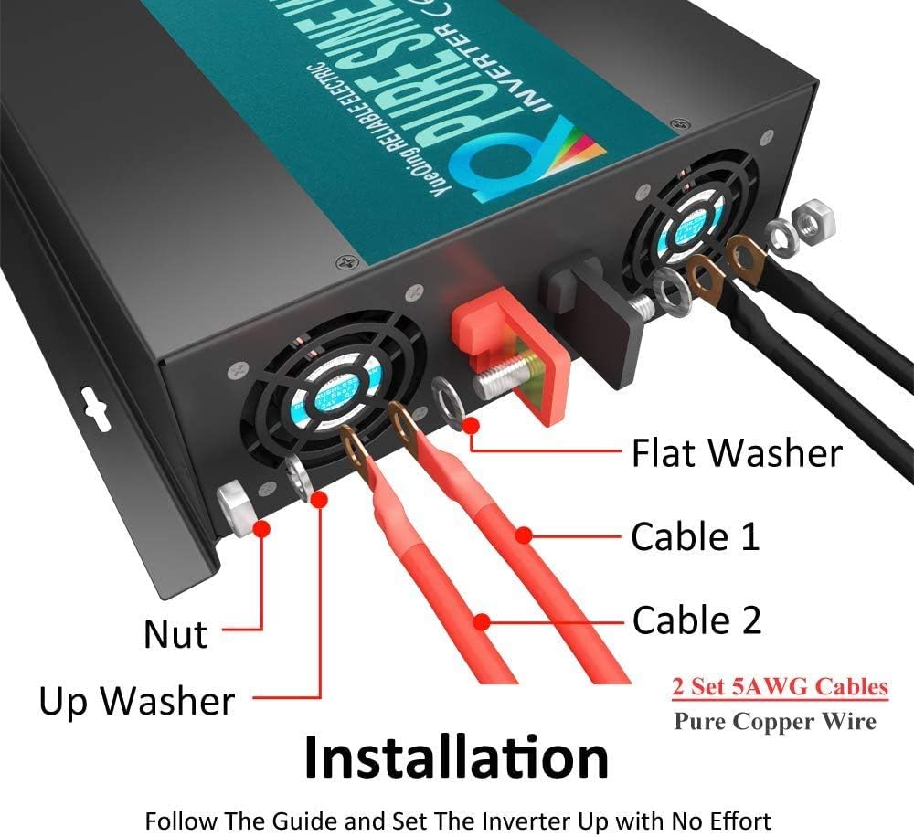 3000W 48V 120V Pure Sine Wave Power Inverter with 2 AC Outlets R1485