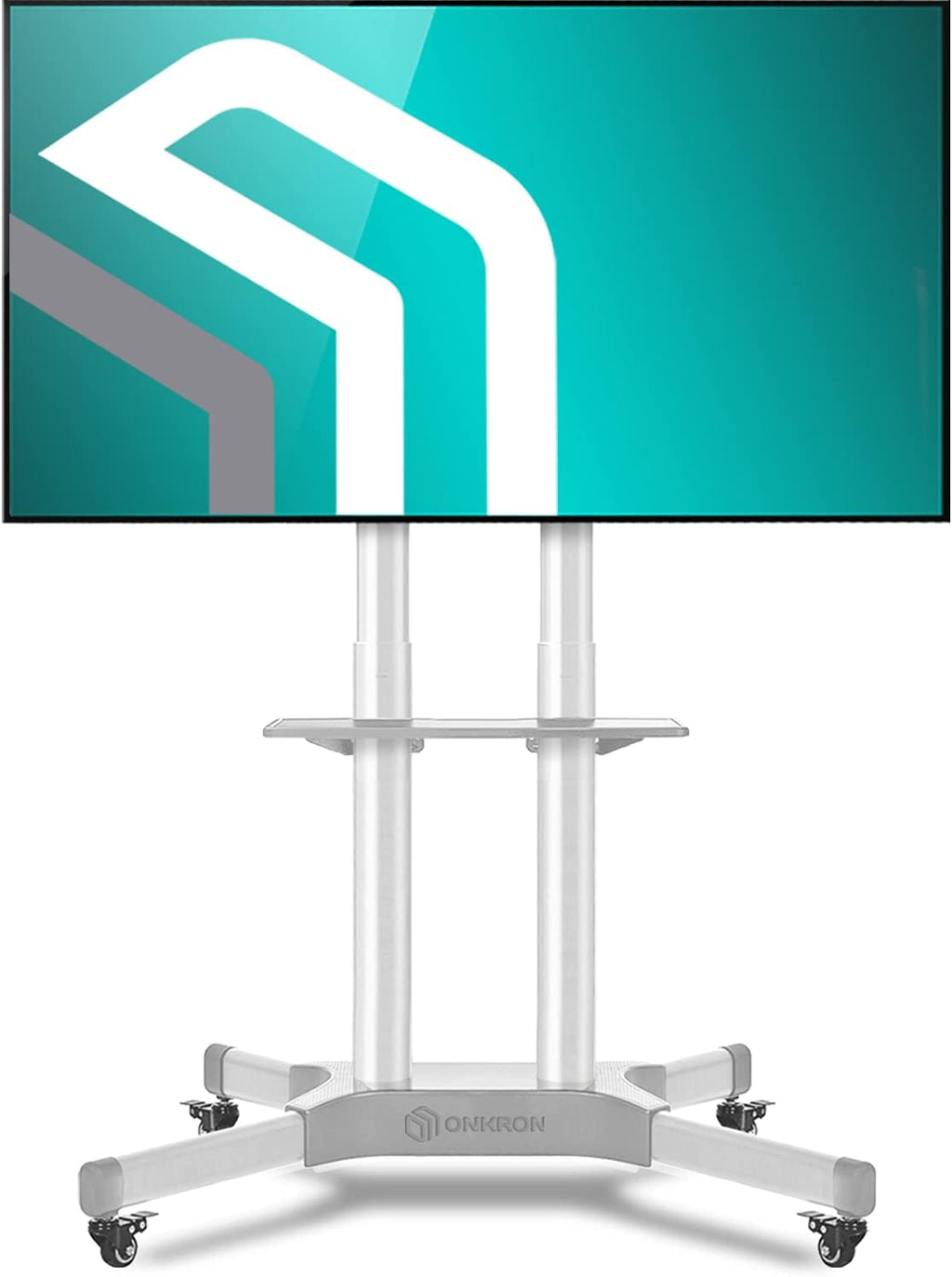 Mobile TV Stand for 40 to 65 Inch TV Screens with Wheels Shelves B894