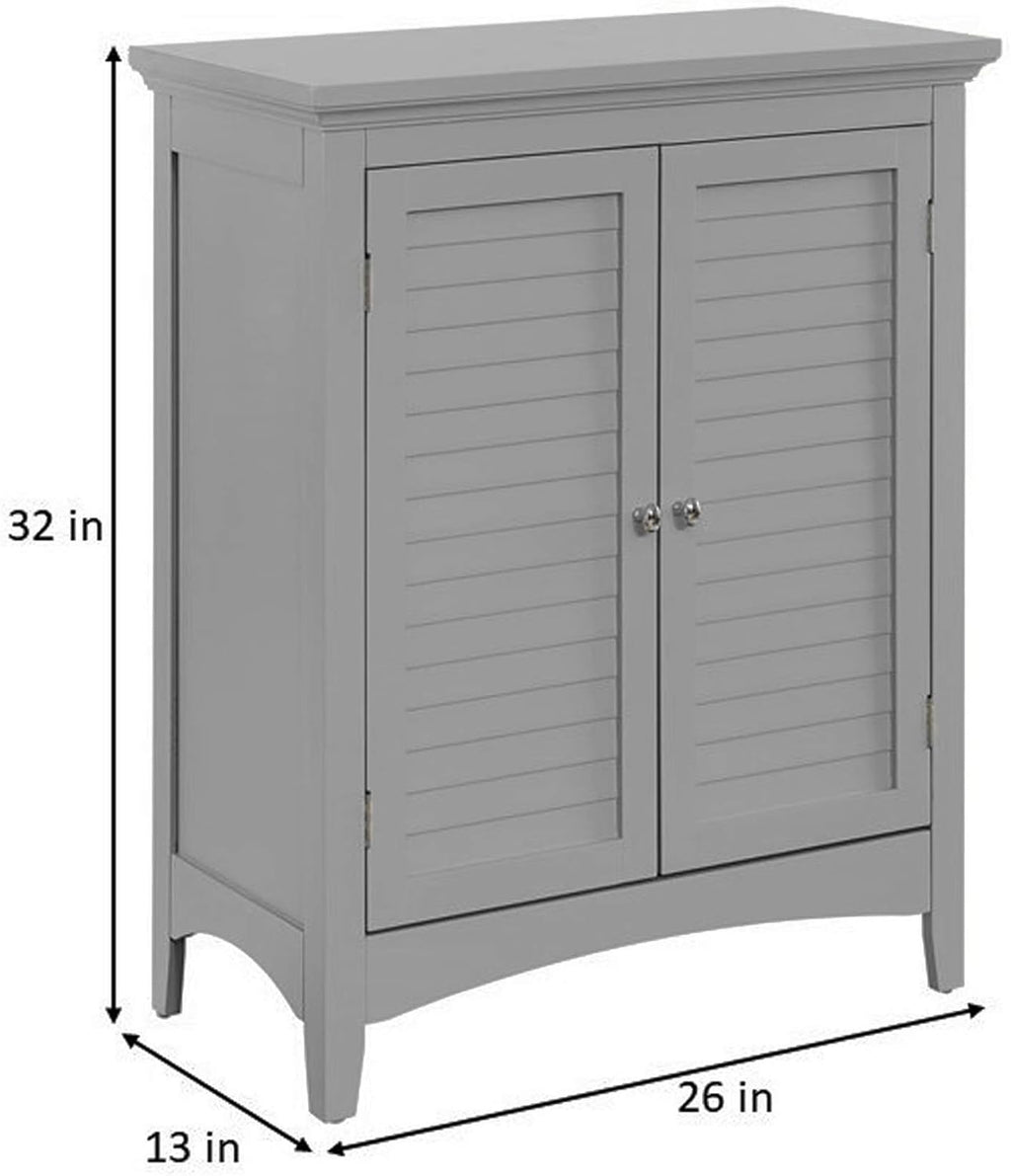Grey Freestanding Floor Cabinet with 2 Shutter Doors H1854