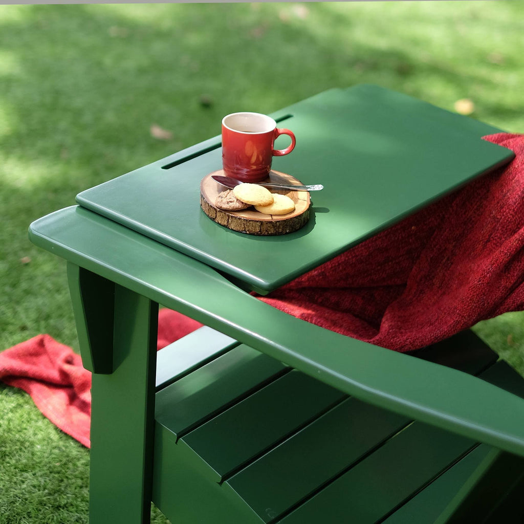 Dark Green Adirondack Chair with Tray Table A997