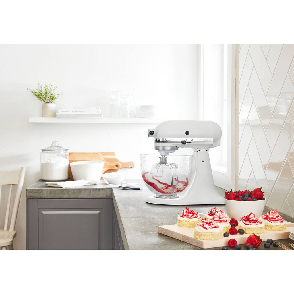 5-Quart Stand Mixer Glass Bowl Matte White S618