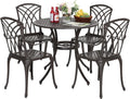 Black 5 Pcs Cast Aluminum Patio Dining Set B335
