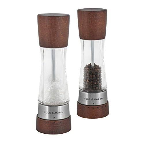 Salt and Pepper Mill Gift Set, Wood and Acrylic, 19 cm U93904