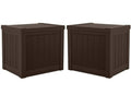 Resin 22-Gallon Patio Storage Deck Box, Java Brown 2 Pack V62338