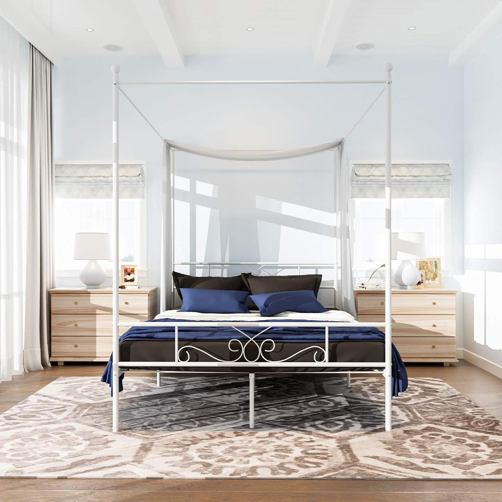 Queen Size Gold Metal Canopy Bed Frame L40648