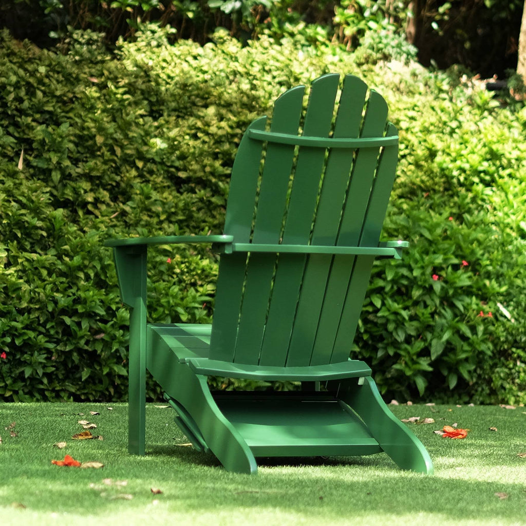 Dark Green Adirondack Chair with Tray Table A997