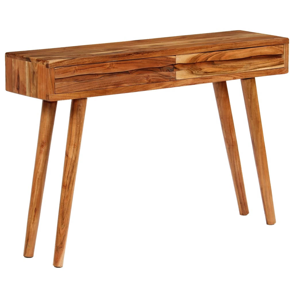 Solid Acacia Wood Console Table with Carved Drawers N7956