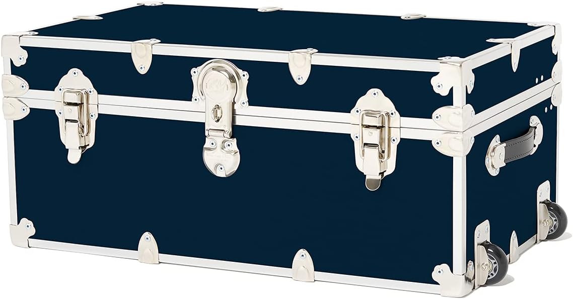 Large Black Storage Trunk with Wheels T3943