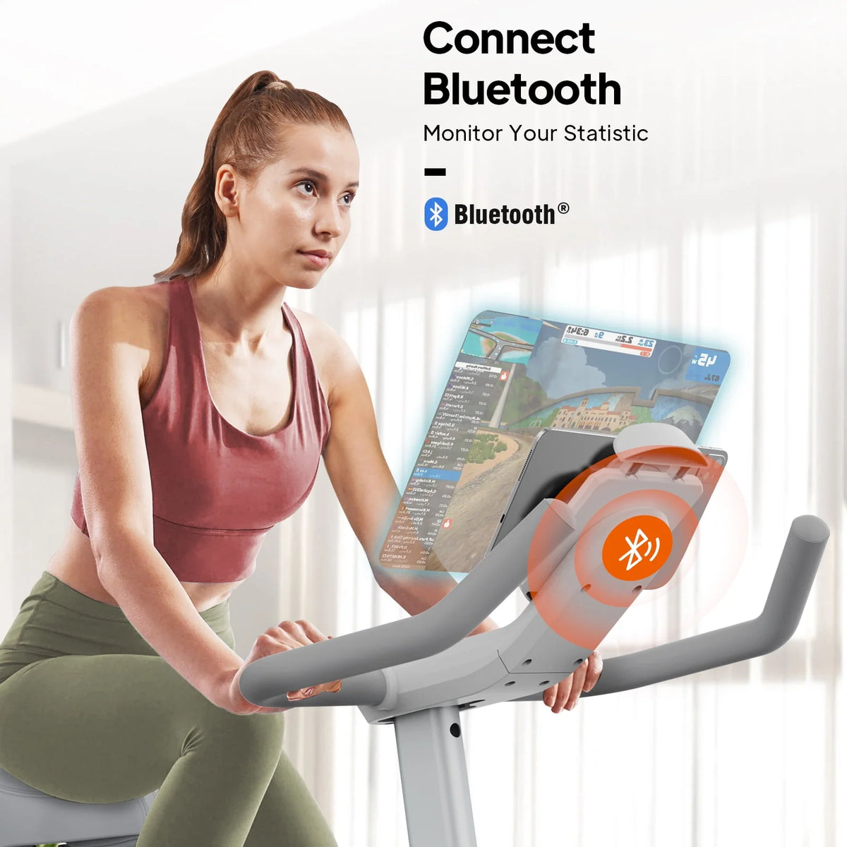 Indoor Cycling Bike Belt Drive Magnetic Stationary Exercise Bike 350lb P76948