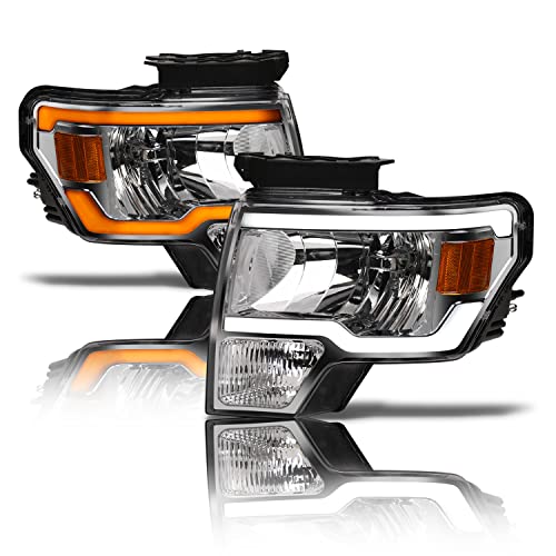 Black Projector Headlights with LED Bar L595219