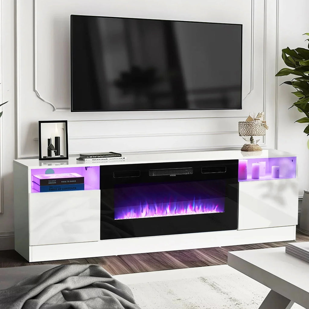 Black Fireplace TV Stand up to 80" with 36'' Electric Fireplace K15442