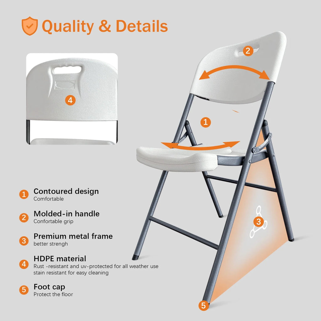 Folding Chairs 4 Pack Plastic Stackable P982