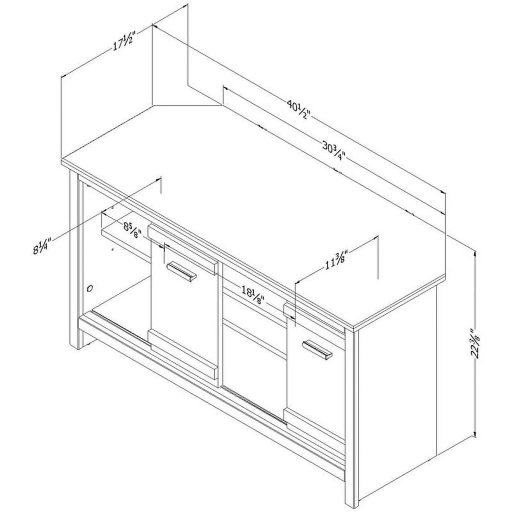 Weathered Oak Wood Corner TV Stand T96311