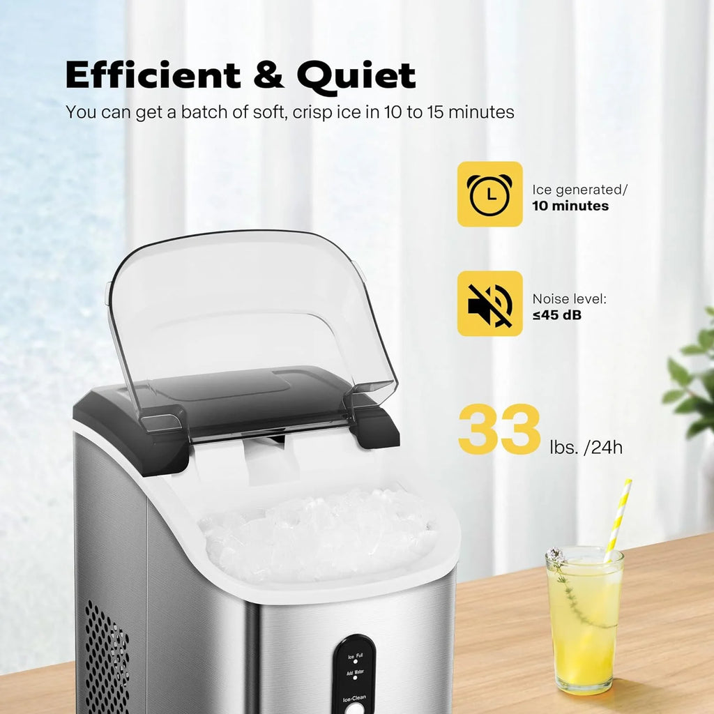 Countertop Nugget Ice Maker with Scoop and Self Cleaning T548994