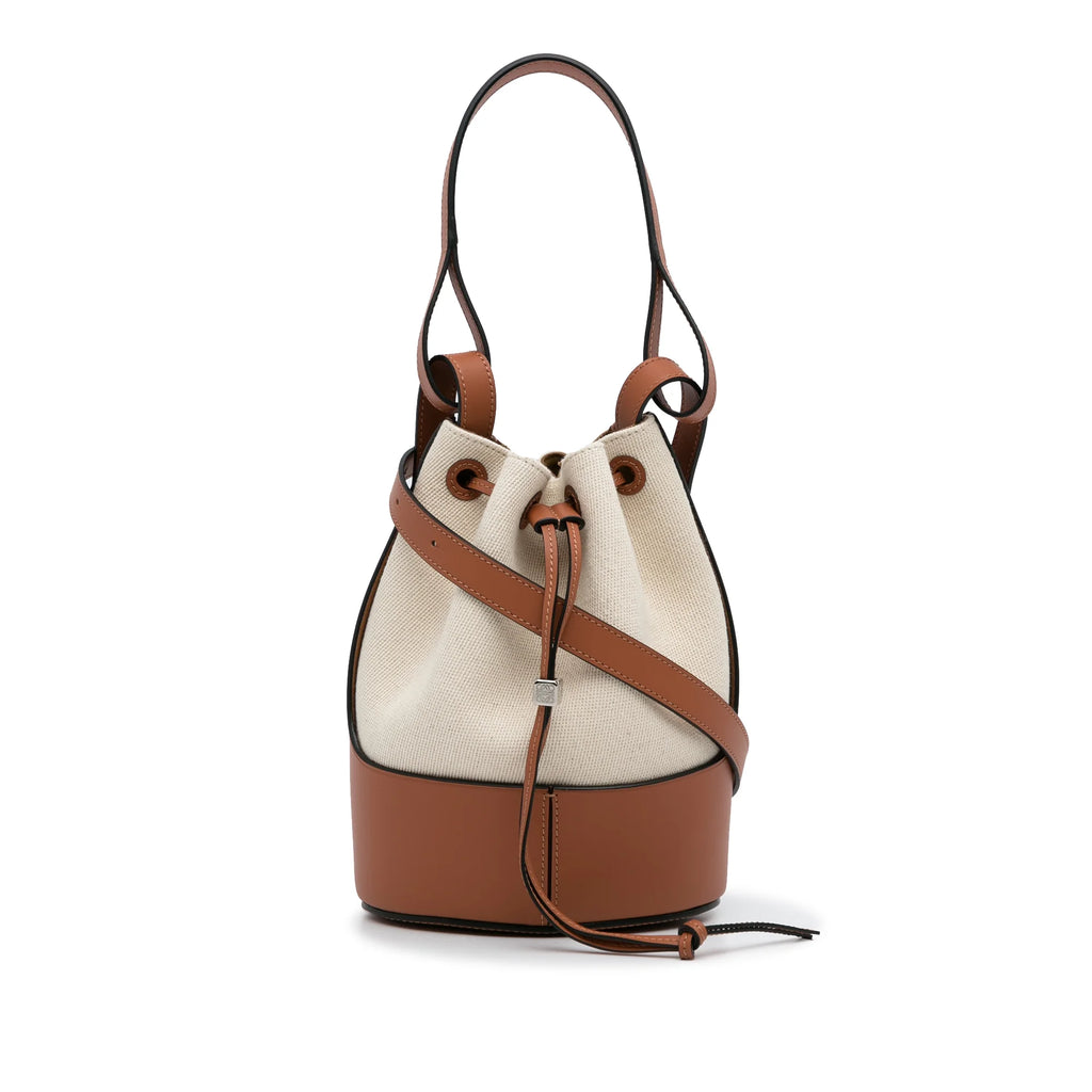 Brown Canvas Bucket Bag F4421