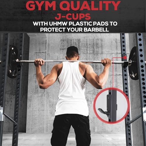 Power Rack with Safety Bars and J-Hooks P414